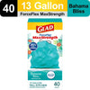 Glad ForceFlex MaxStrength Tall Kitchen Drawstring Trash Bags, 13 Gal, Bahama Bliss, 40 Count