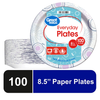 Great Value Disposable Paper Plates, 8.5", 100 Count
